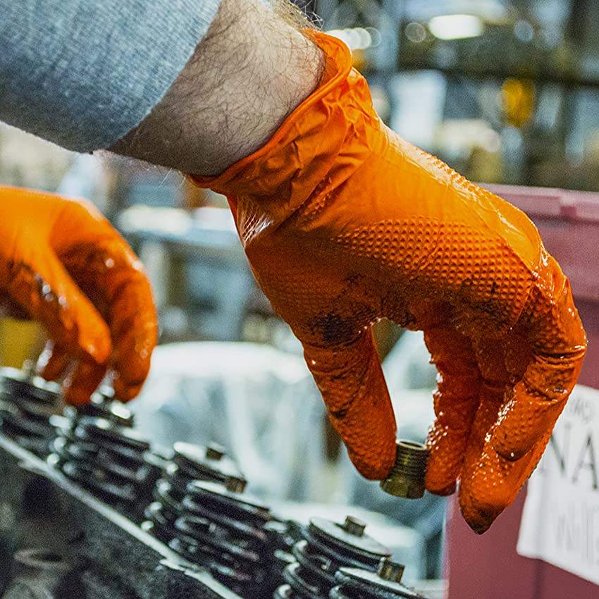 nitrile gloves black orange wholesale