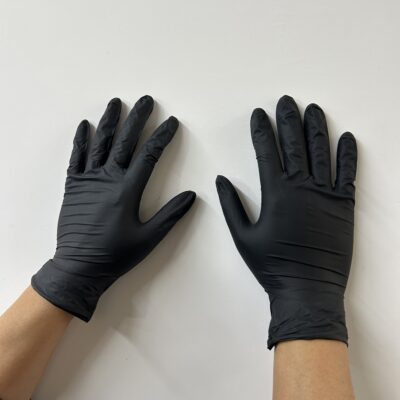 9 inch blue black latex free nitrile gloves