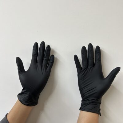 9 inch blue black latex free nitrile gloves