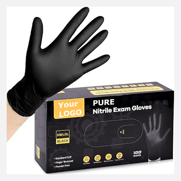 9 inch blue black latex free nitrile gloves