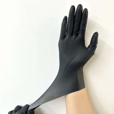 9 inch blue black latex free nitrile gloves