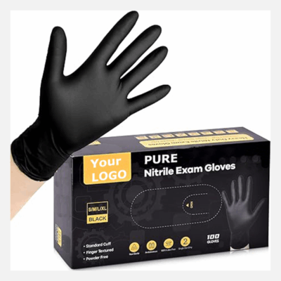 9 inch blue black latex free nitrile gloves