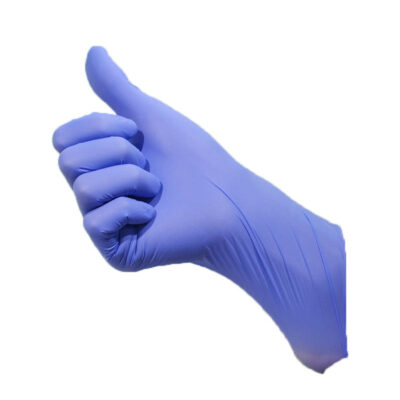 Black powder-free nitrile exam gloves