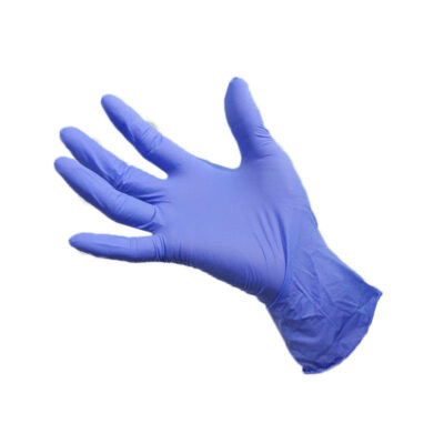 Black powder-free nitrile exam gloves