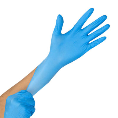 Black disposable nitrile gloves for salon