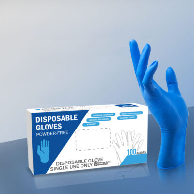 Black disposable nitrile gloves for salon