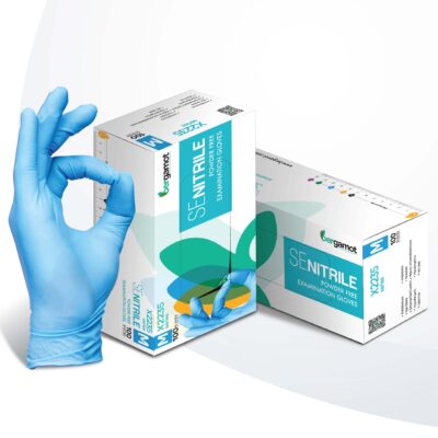 medical grade powder-free nitrile exam gloves
