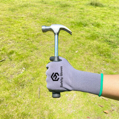 White nitrile foam winter work gloves