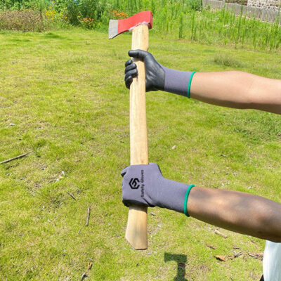 White nitrile foam winter work gloves