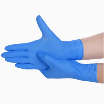 blue black nitrile safety gloves