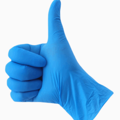 blue black nitrile safety gloves