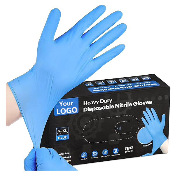 blue black nitrile safety gloves