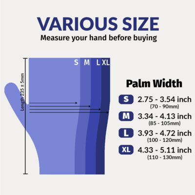 medical grade blue nitrile exam gloves