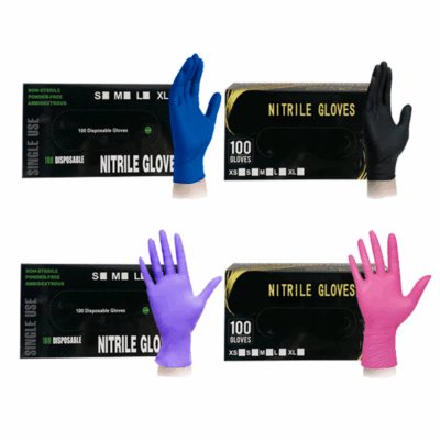 Custom logo latex free nitrile disposable gloves