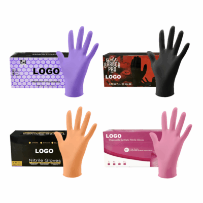 Custom logo latex free nitrile disposable gloves