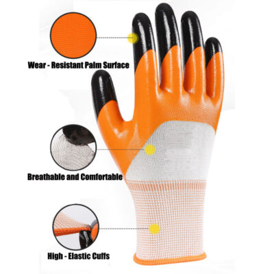 coated nylon work safety gloves