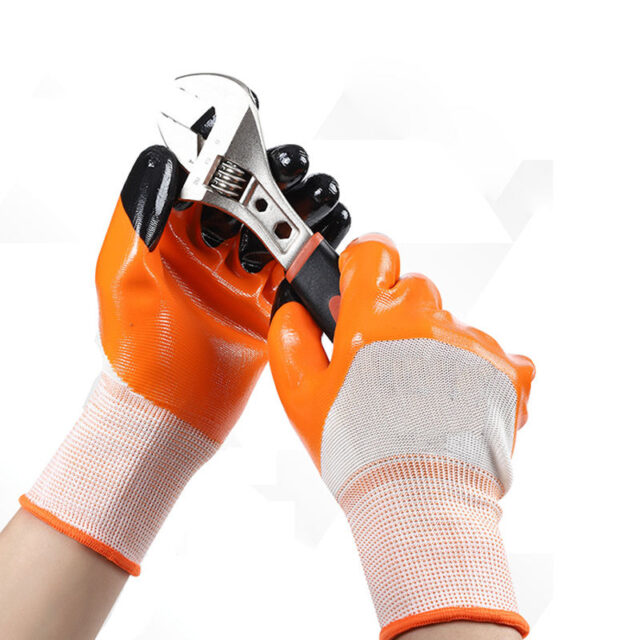 coated nylon work safety gloves