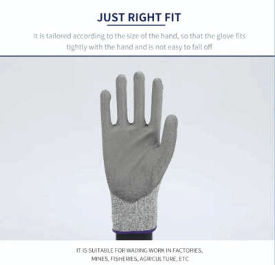 5 grey nitrile safety gloves