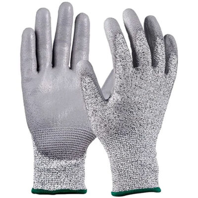 5 grey nitrile safety gloves