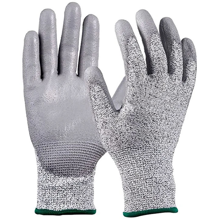 5 grey nitrile safety gloves