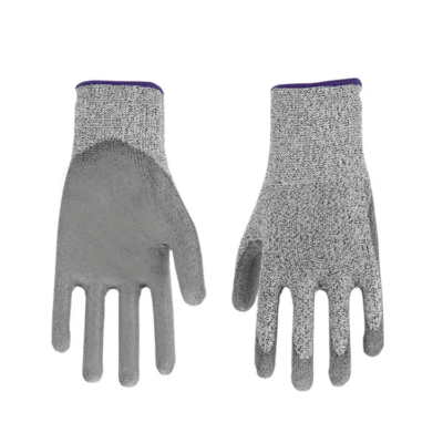 5 grey nitrile safety gloves