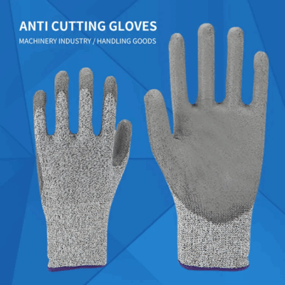 5 grey nitrile safety gloves