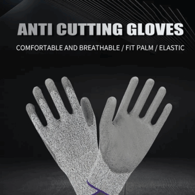 5 grey nitrile safety gloves
