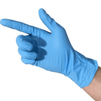 blue vinyl nitrile blend gloves