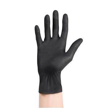 black powder-free exam nitrile gloves