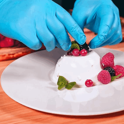 Hot pink latex free nitrile glove