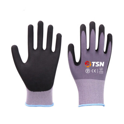 Industrial nitrile foam coated gloves