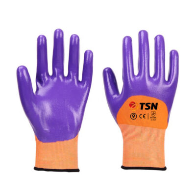 Industrial nitrile foam coated gloves