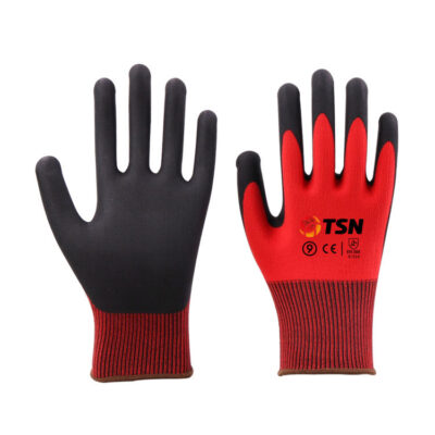 Industrial nitrile foam coated gloves