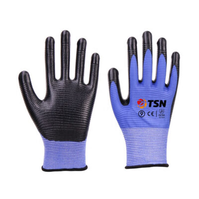 Industrial nitrile foam coated gloves
