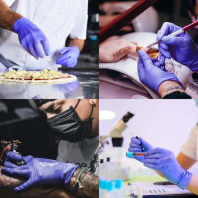 nitrile vinyl powder-free exam gloves