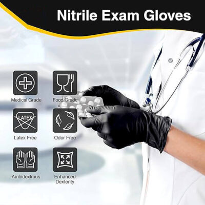Wholesale black nitrile gloves for tattoo