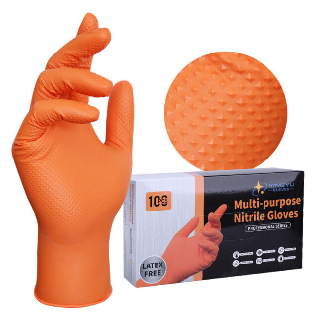 heavy duty diamond grip nitrile gloves