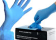 Blue disposable food-grade nitrile gloves