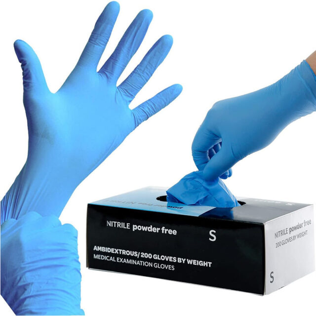 200Pcs Food Grade Medical Examination Nitrile Gloves Supplier (5) Blue disposable food-grade nitrile gloves