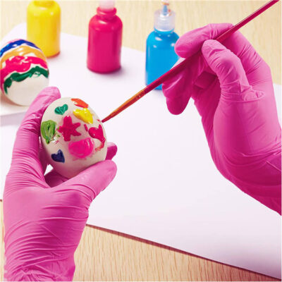 3mil hot pink disposable nitrile gloves