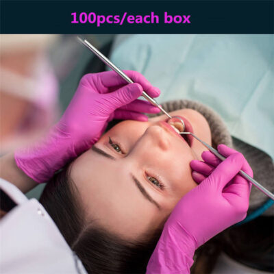 3mil hot pink disposable nitrile gloves