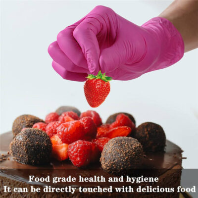 3mil hot pink disposable nitrile gloves
