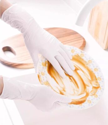 Food-grade long handled nitrile gloves