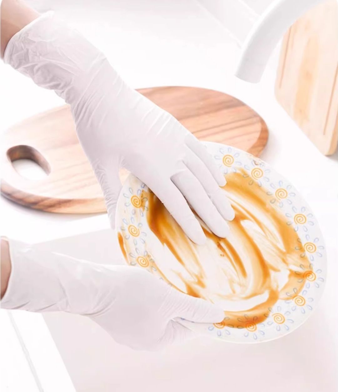 Food-grade long handled nitrile gloves