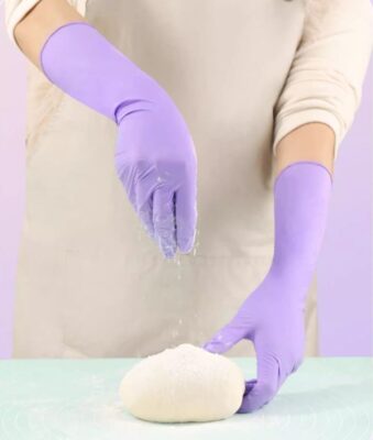 Food-grade long handled nitrile gloves