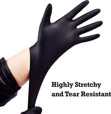 Black biodegradable nitrile gloves