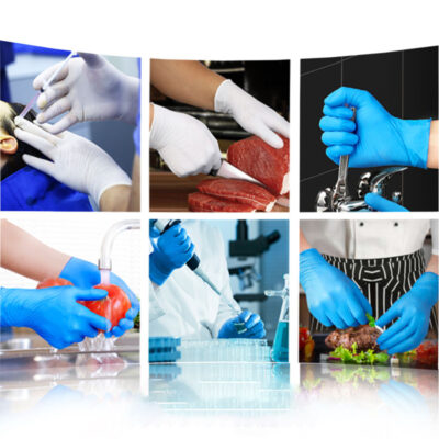 Medical color nitrile exam gloves