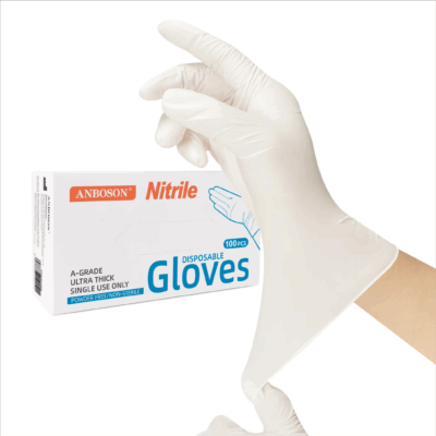 Durable powder-free medical nitrile gloves