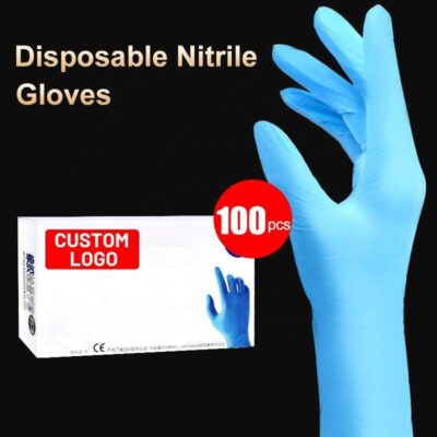 Disposable nitrile examination gloves