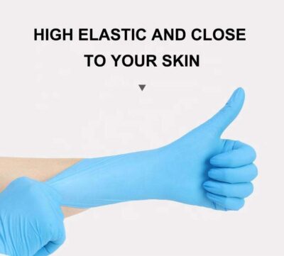 Disposable nitrile examination gloves